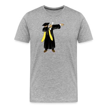 Dab : Garçon de remise des diplômes de la promotion 2026 Drôle - T-shirt bio Premium Homme - gris chiné - Devant - Damien (186cm)