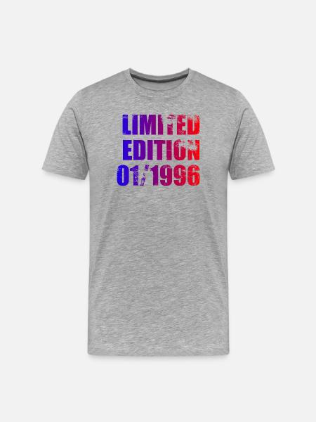 30th Birthday Limited Edition 01/1996 - Men's Premium Organic T-Shirt - heather grey