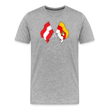 Drapeaux croisés de l’Autriche et de la Carinthie - T-shirt bio Premium Homme - gris chiné - Devant - Damien (186cm)