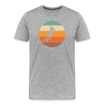 Tennis - Männer Premium Bio T-Shirt - Grau meliert - Vorne - Damien (186cm)