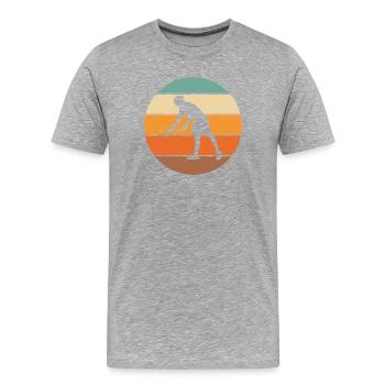 Tennis - Männer Premium Bio T-Shirt - Grau meliert - Vorne - Damien (186cm)