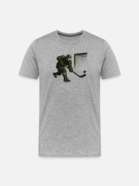Goalkeeper diving illustration - Men's Premium Organic T-Shirt - heather grey