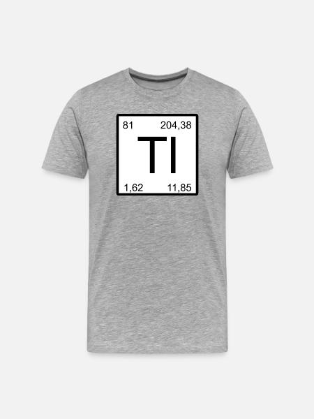 Ti Minimal Periodic Symbol Print - Men's Premium Organic T-Shirt - heather grey