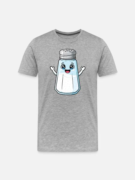 Salt Shaker Cute Funny Matching Couples Valentine - Men's Premium Organic T-Shirt - heather grey
