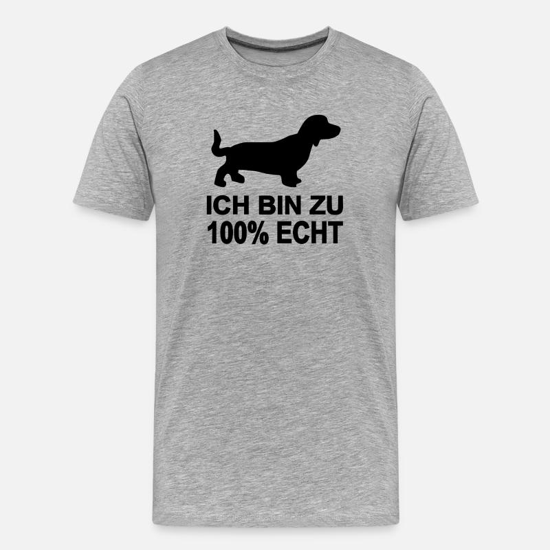 Dackel - Männer Premium Bio T-Shirt - Grau meliert