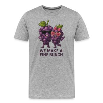 Feine Traubenbande mit Stil - Männer Premium Bio T-Shirt - Grau meliert - Vorne - Damien (186cm)