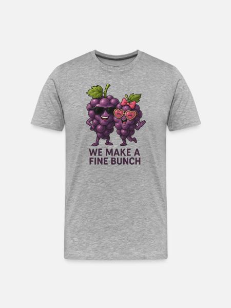Feine Traubenbande mit Stil - Männer Premium Bio T-Shirt - Grau meliert