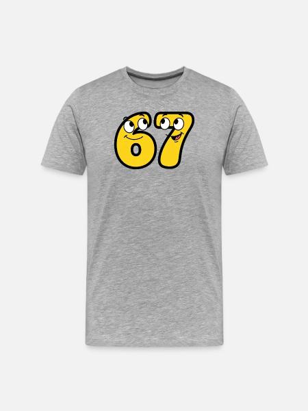 Funny Yellow Cartoon Meme Number 67 - Men's Premium Organic T-Shirt - heather grey