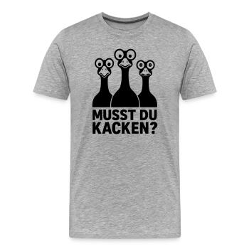 Do you have to poop funny kids geese googly eyes - Men's Premium Organic T-Shirt - heather grey - Front - Damien (186cm)