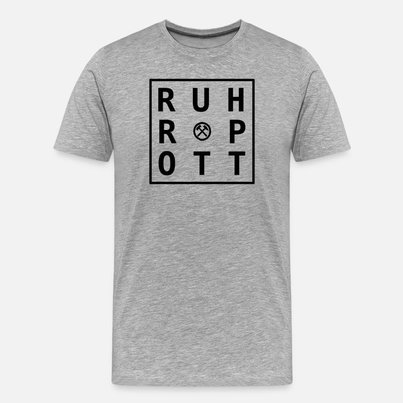 Ruhrpott Merch Design – Geschenk & Souvenir - Männer Premium Bio T-Shirt - Grau meliert