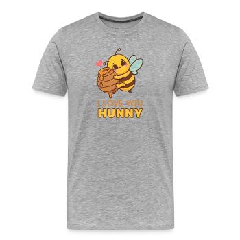 Zitate für Liebende - Männer Premium Bio T-Shirt - Grau meliert - Vorne - Damien (186cm)