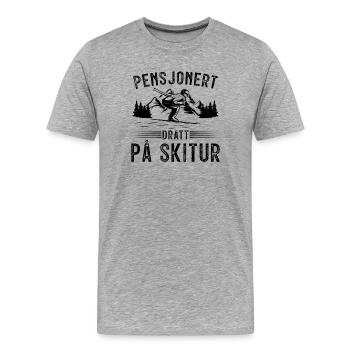 Retraité emmené en vacances au ski - T-shirt bio Premium Homme - gris chiné - Devant - Damien (186cm)