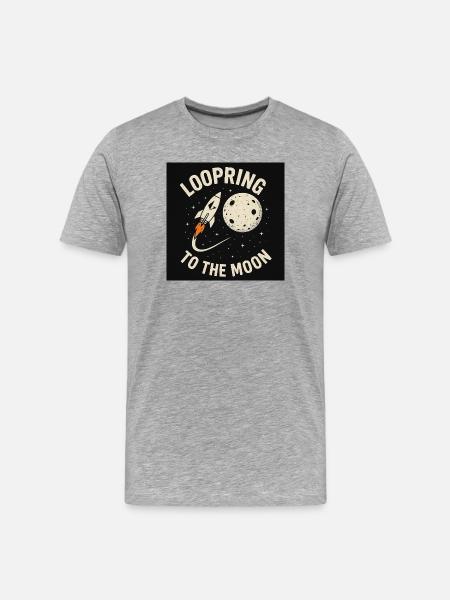 Looping vers la Lune ! - T-shirt bio Premium Homme - gris chiné