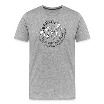 Berliner Turm Kreativ Motiv - Männer Premium Bio T-Shirt - Grau meliert - Vorne - Damien (186cm)