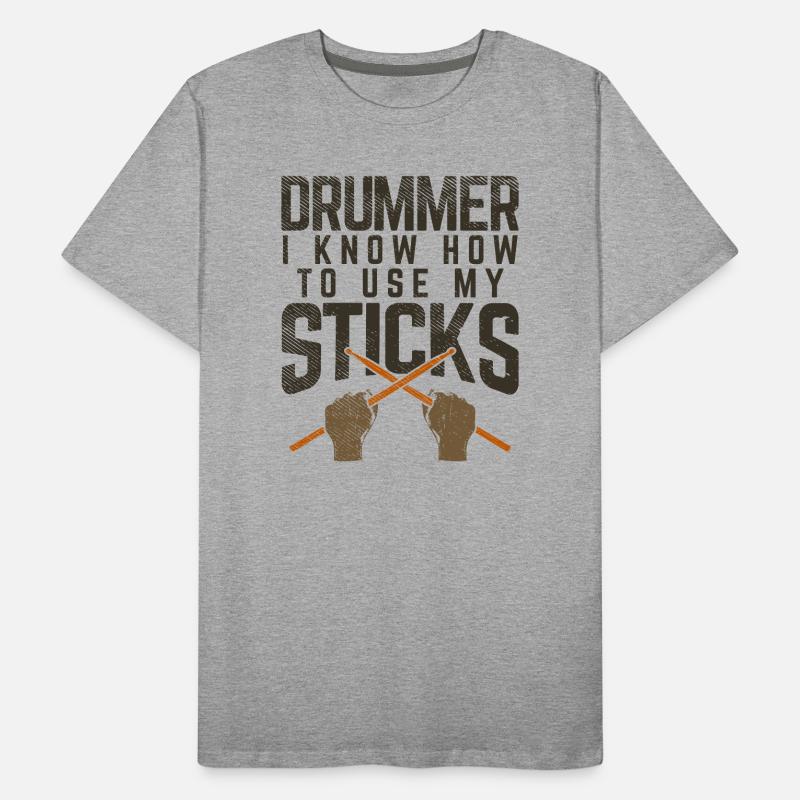 Batteur : je sais comment utiliser mes baguettes graphique T-shirt bio Premium Homme