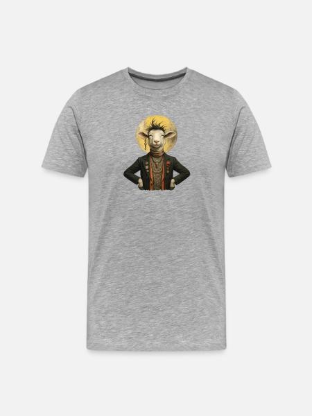 Moon Gentleman Sheep - T-shirt bio Premium Homme - gris chiné