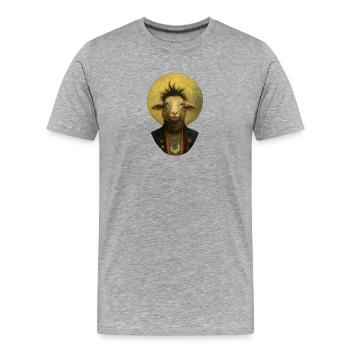 Mondschein-Schaf im Anzug - Männer Premium Bio T-Shirt - Grau meliert - Vorne - Damien (186cm)