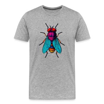 Neon Fly Cosmic Color - Männer Premium Bio T-Shirt - Grau meliert - Vorne - Damien (186cm)