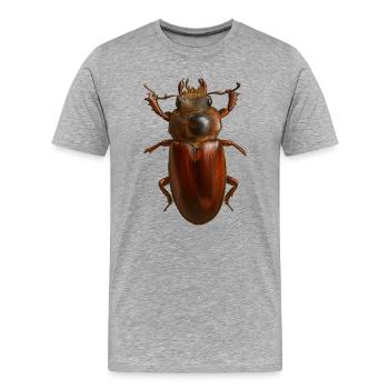 Bronze Bug Crest - Men's Premium Organic T-Shirt - heather grey - Front - Damien (186cm)
