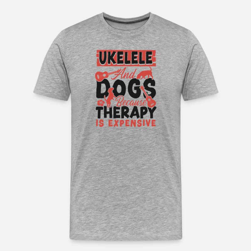 Hawaiian Ukulele Uke Dog Ukulele - Männer Premium Bio T-Shirt - Grau meliert