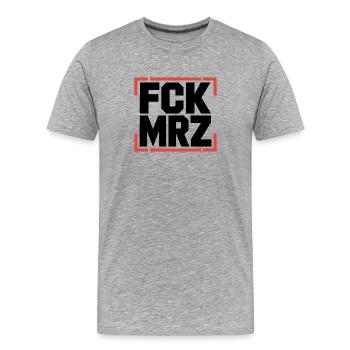 Copy of FCK MRZ  - Anti CDU/CSU Logo - Männer Premium Bio T-Shirt - Grau meliert - Vorne - Damien (186cm)