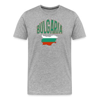 Bulgarie - T-shirt bio Premium Homme - gris chiné - Devant - Damien (186cm)