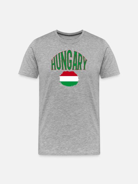 Hungary - Männer Premium Bio T-Shirt - Grau meliert