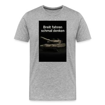 Roulez large, pensez étroit - T-shirt bio Premium Homme - gris chiné - Devant - Damien (186cm)