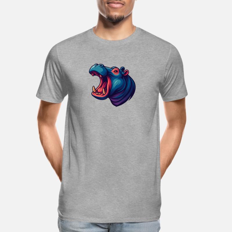 Neon hippo with an open muzzle Men's Premium Organic T-Shirt