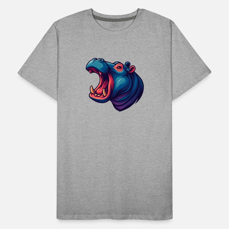 Neon hippo with an open muzzle Men's Premium Organic T-Shirt