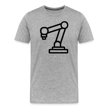 bras robotique - T-shirt bio Premium Homme - gris chiné - Devant - Damien (186cm)