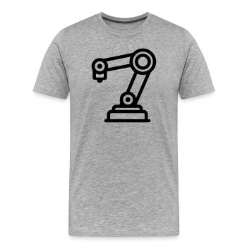 bras robotique - T-shirt bio Premium Homme - gris chiné - Devant - Damien (186cm)