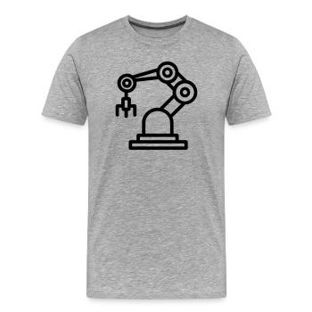 bras robotique - T-shirt bio Premium Homme - gris chiné - Devant - Damien (186cm)