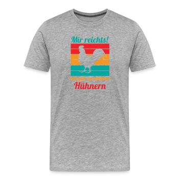 poulets poulets éleveurs de poulets éleveurs poulets d’élevage - T-shirt bio Premium Homme - gris chiné - Devant - Damien (186cm)