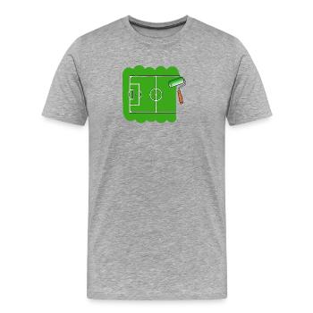 Es rollt.  Für Fußballer. Für Maler.  - Männer Premium Bio T-Shirt - Grau meliert - Vorne - Damien (186cm)