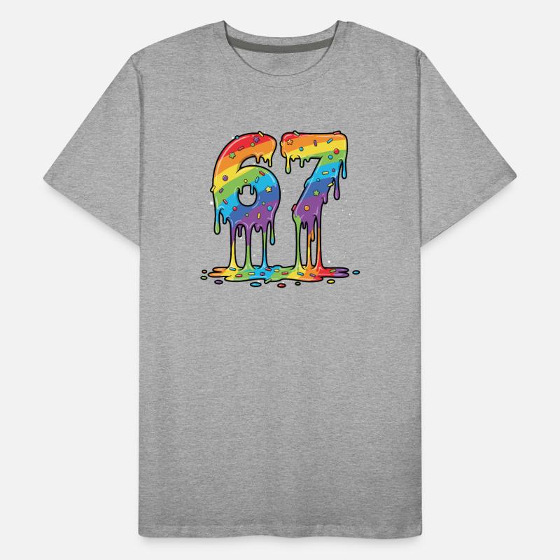 Célébration du mème Rainbow 67 T-shirt bio Premium Homme
