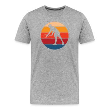 Tennis - Männer Premium Bio T-Shirt - Grau meliert - Vorne - Damien (186cm)