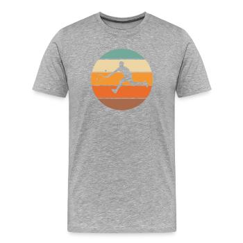 Tennis - Männer Premium Bio T-Shirt - Grau meliert - Vorne - Damien (186cm)