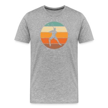 Tennis - Männer Premium Bio T-Shirt - Grau meliert - Vorne - Damien (186cm)