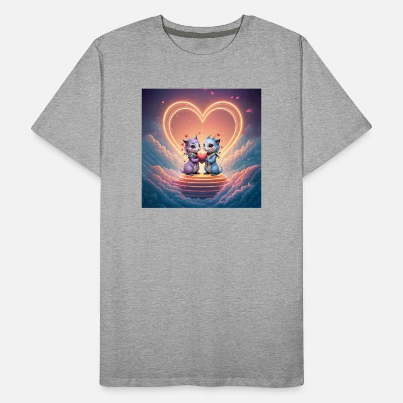 Dragons néon amoureux T-shirt bio Premium Homme