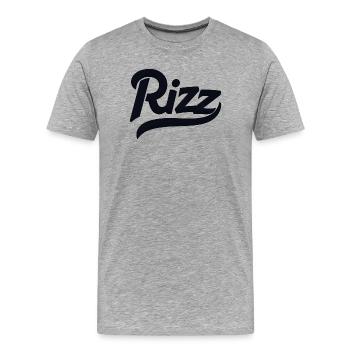 rizz - Männer Premium Bio T-Shirt - Grau meliert - Vorne - Damien (186cm)