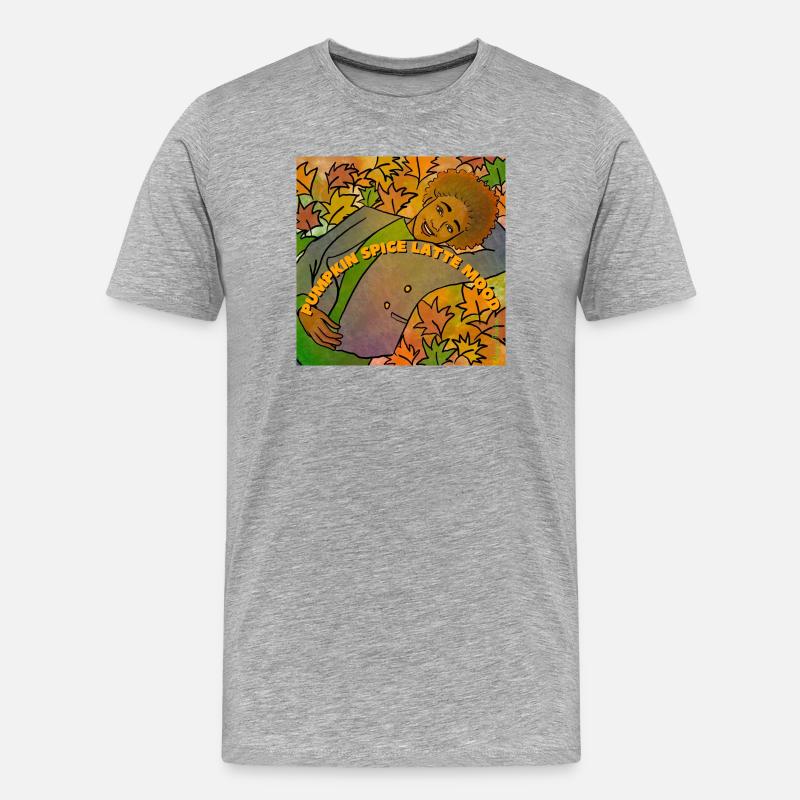Pumpkin Spice Latte Stimmung - Männer Premium Bio T-Shirt - Grau meliert
