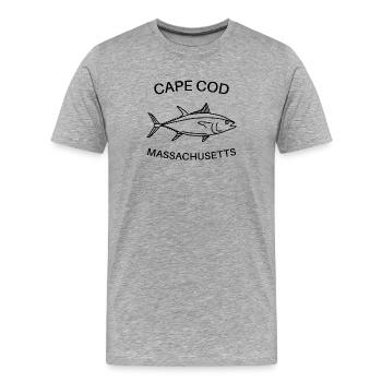 Cape Cod - Massachusetts USA - Fishing - Tuna - Men's Premium Organic T-Shirt - heather grey - Front - Damien (186cm)