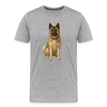 American Akita Holly - Men's Premium Organic T-Shirt - heather grey - Front - Damien (186cm)