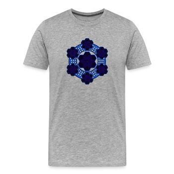 Mandala Geometrie Blau Yoga Meditation Psytrance - Männer Premium Bio T-Shirt - Grau meliert - Vorne - Damien (186cm)