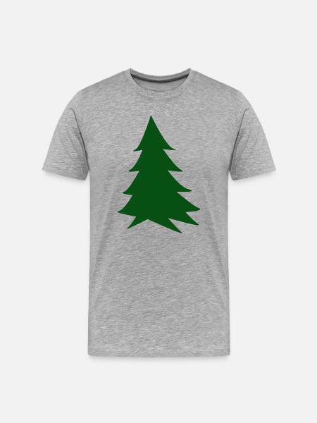 Deep green silhouette fir - Men's Premium Organic T-Shirt - heather grey