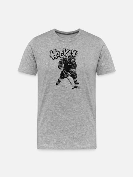 Eishockey Bär - Men's Premium Organic T-Shirt - heather grey