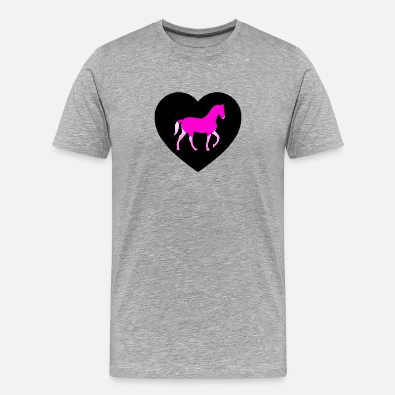 Pferde - Männer Premium Bio T-Shirt - Grau meliert