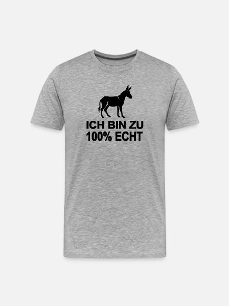Esel - Männer Premium Bio T-Shirt - Grau meliert