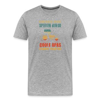 Agriculteur offre des cadeaux agricoles Tracteurs agricoles - T-shirt bio Premium Homme - gris chiné - Devant - Damien (186cm)